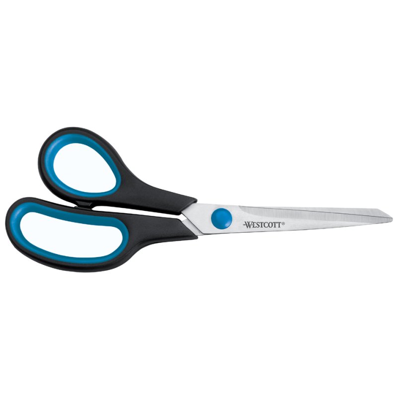 WESTCOTT ciseaux Easy Grip, pour gauchers, 140 mm, bleu/noir